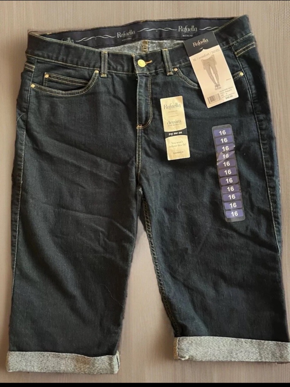 Rafaella Dark Indigo Denim Skimmer Shorts